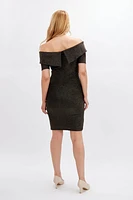 Shimmering Off-Shoulder Short Dress