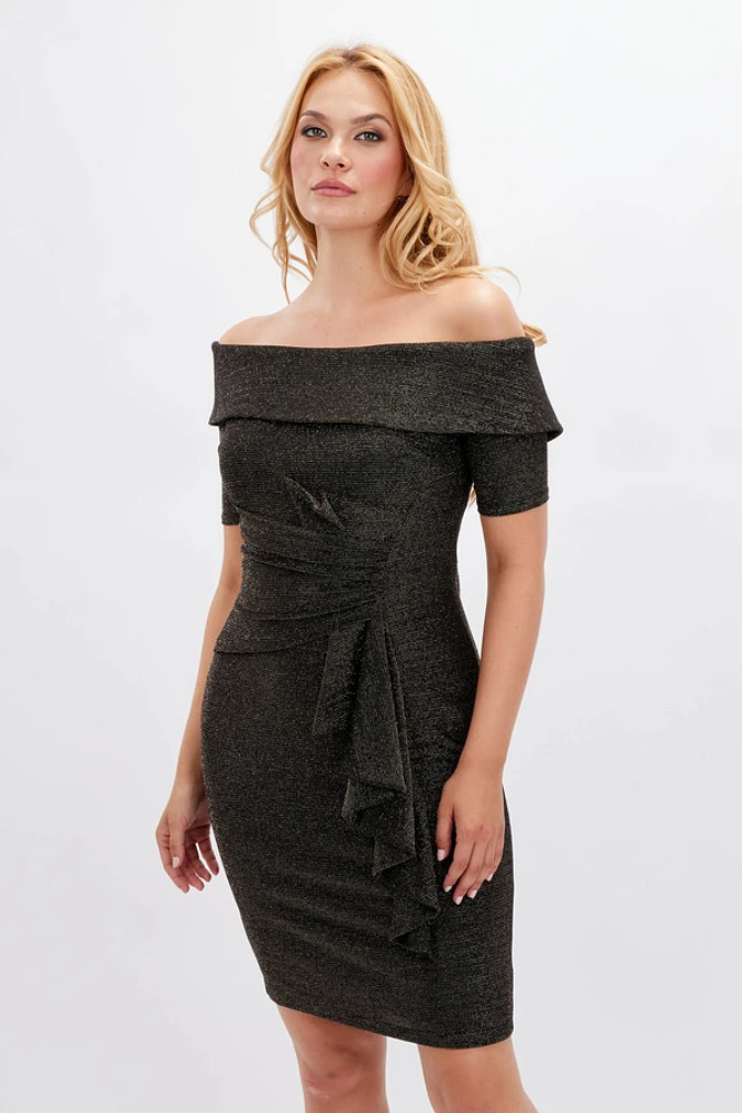 Shimmering Off-Shoulder Short Dress