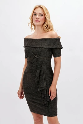 Shimmering Off-Shoulder Short Dress