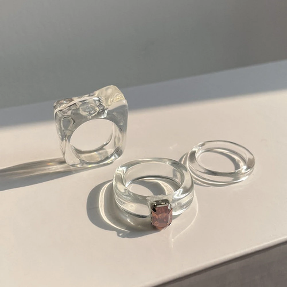 Clear Resin Ring Set