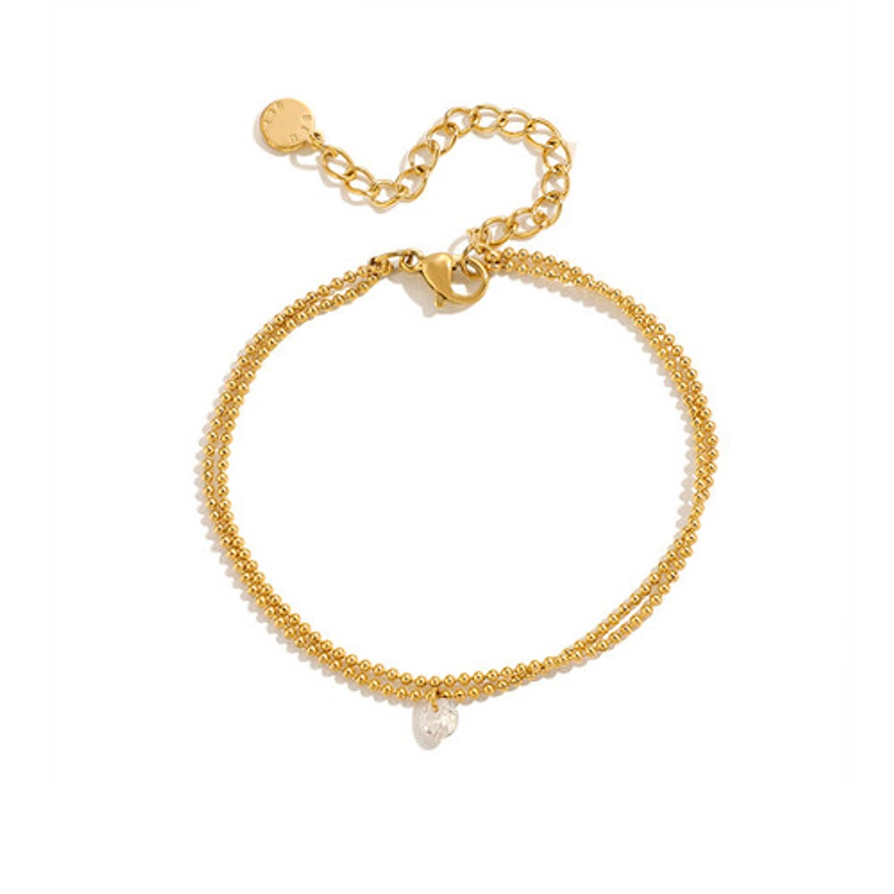 Gold Layered Gem Beaded Bracelet