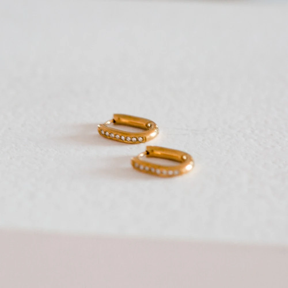 Medium Gem Hoops