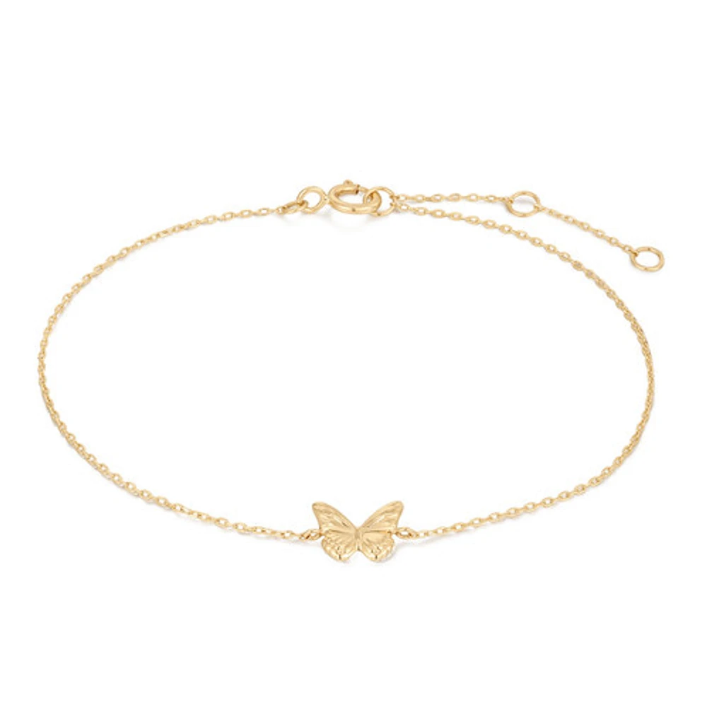 14k Solid Gold Butterfly Bracelet