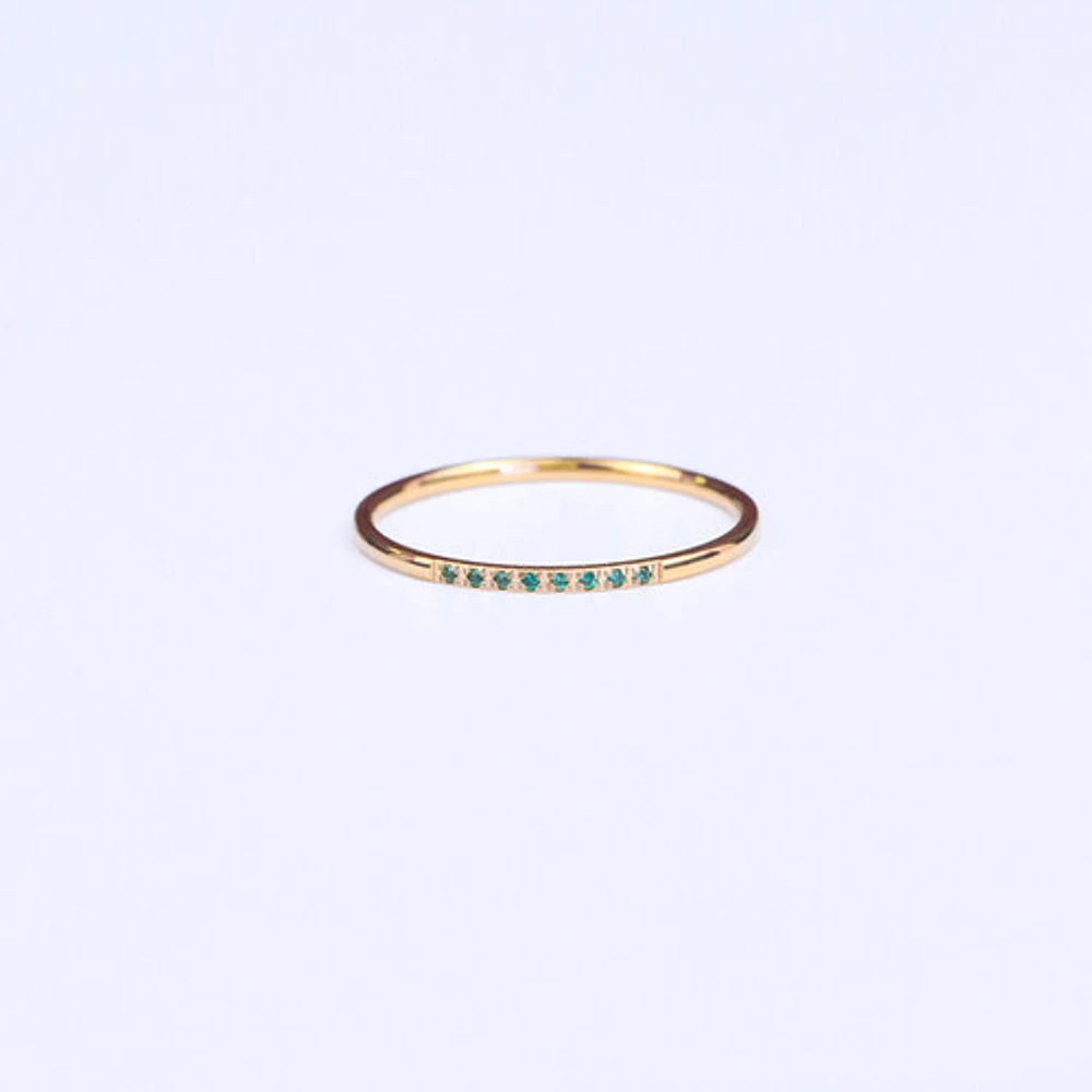 Lined Green Gem Stacking Ring
