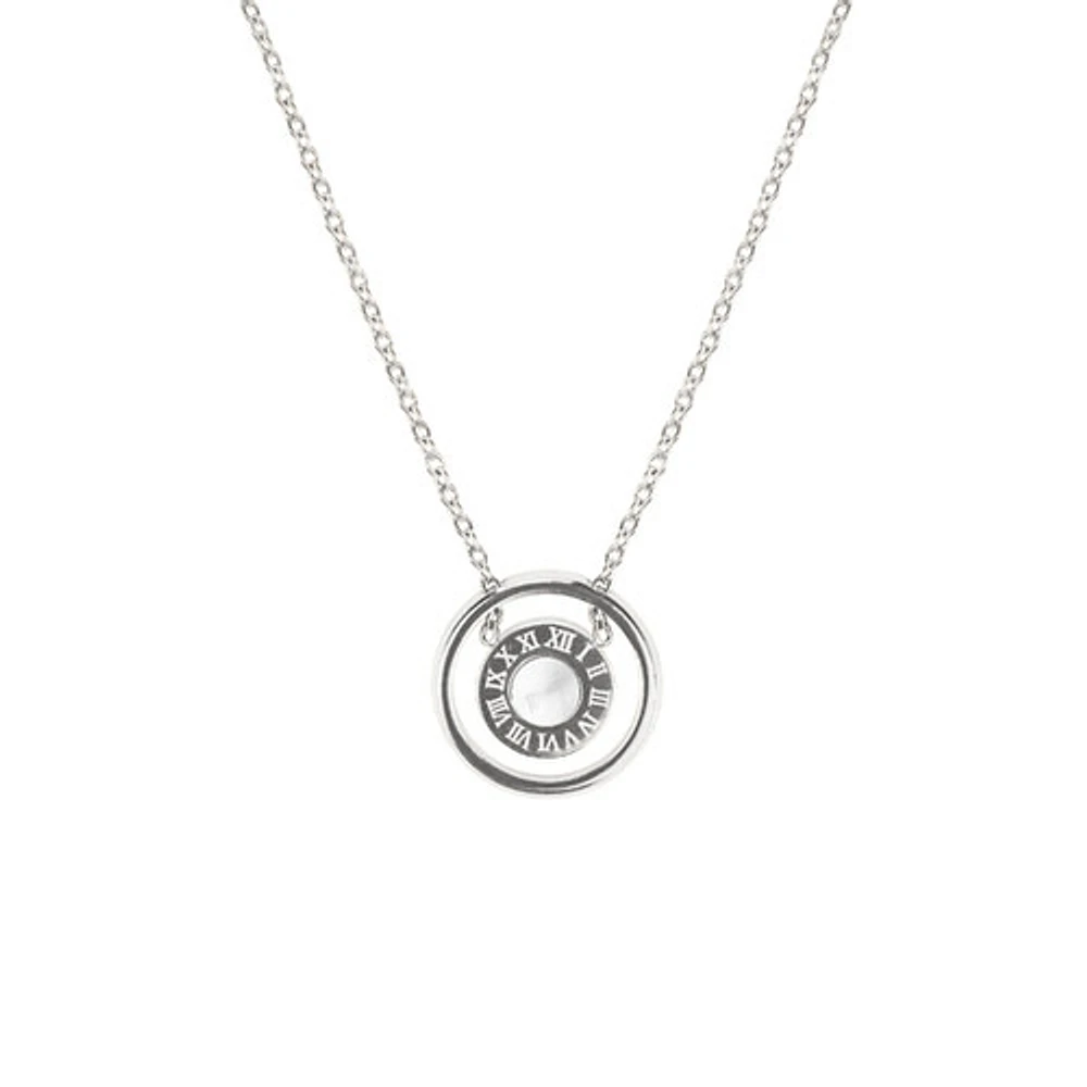 Steel Roman Clock Necklace
