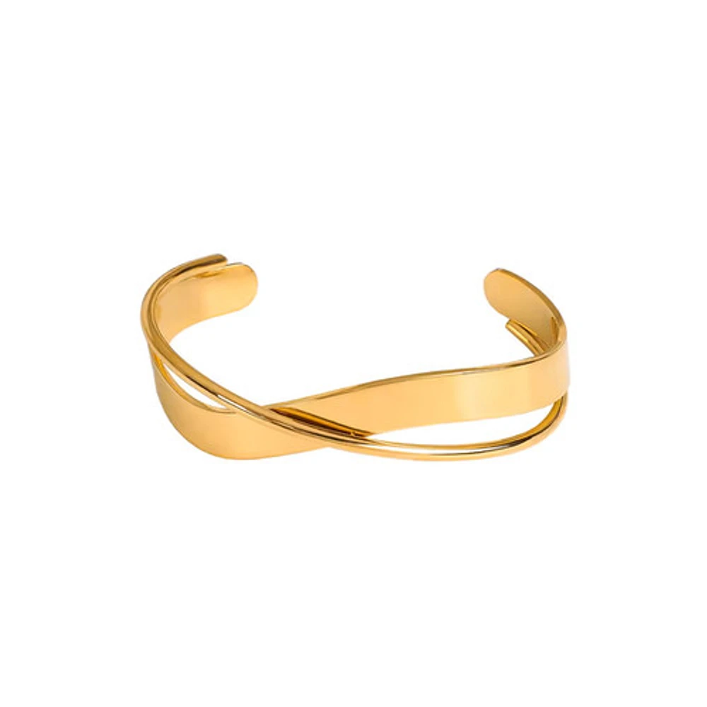 Gold Statement Wavy Bangle