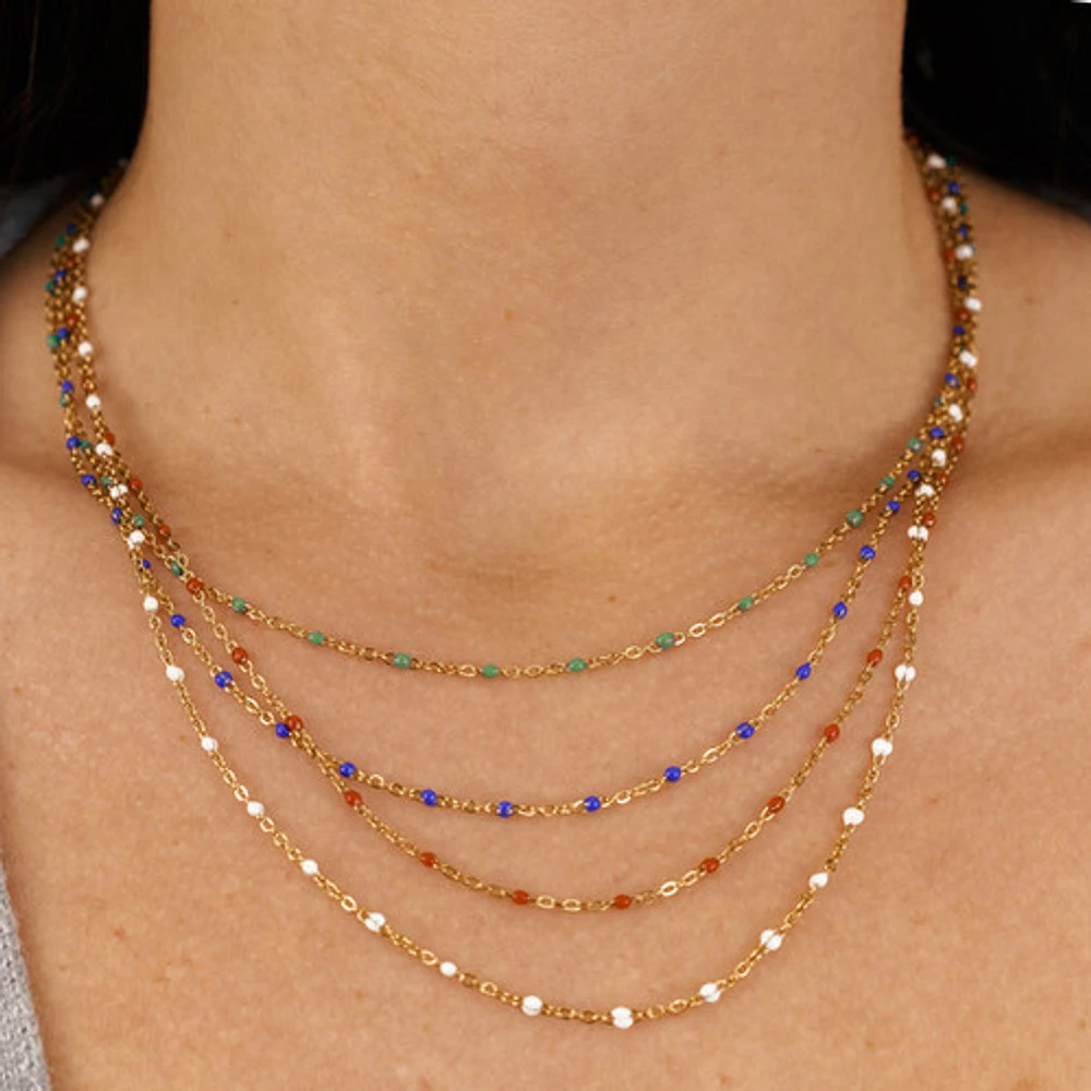 Color Beaded Chain Necklace