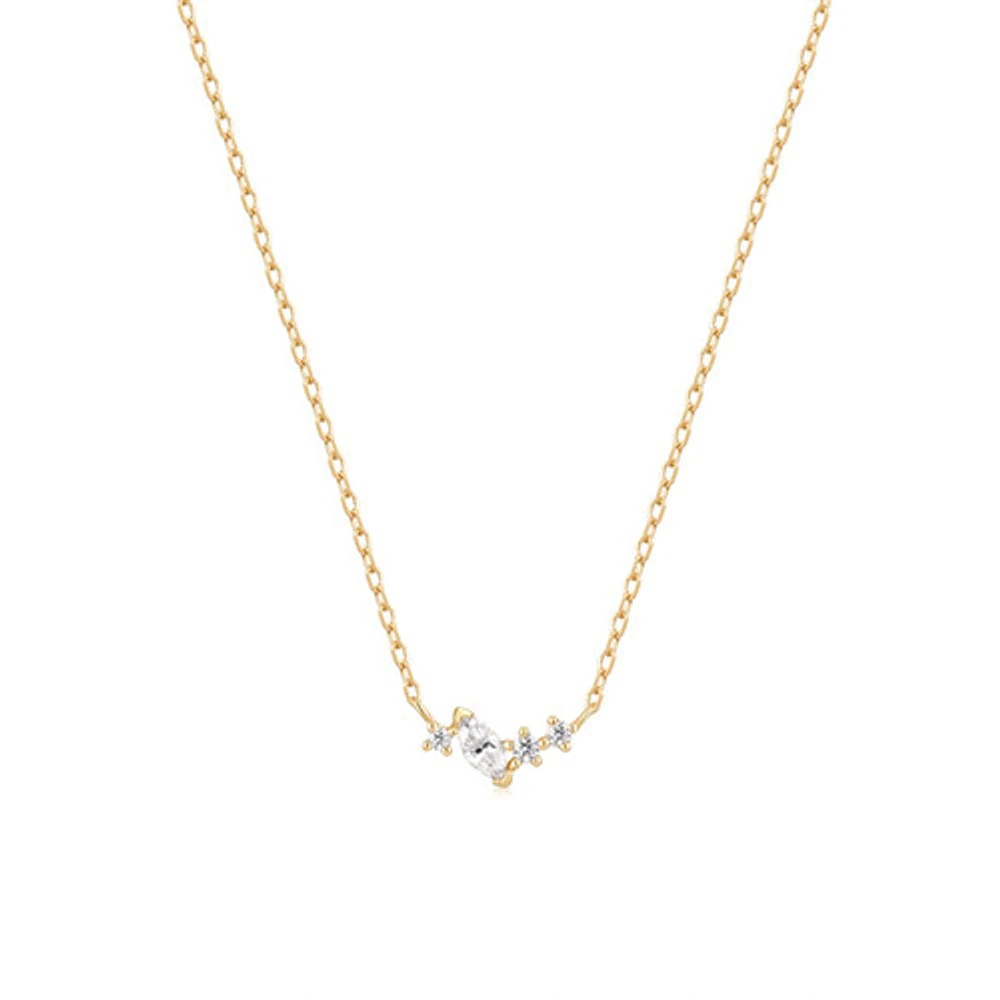 14k Solid Gold Clutter Gem Necklace