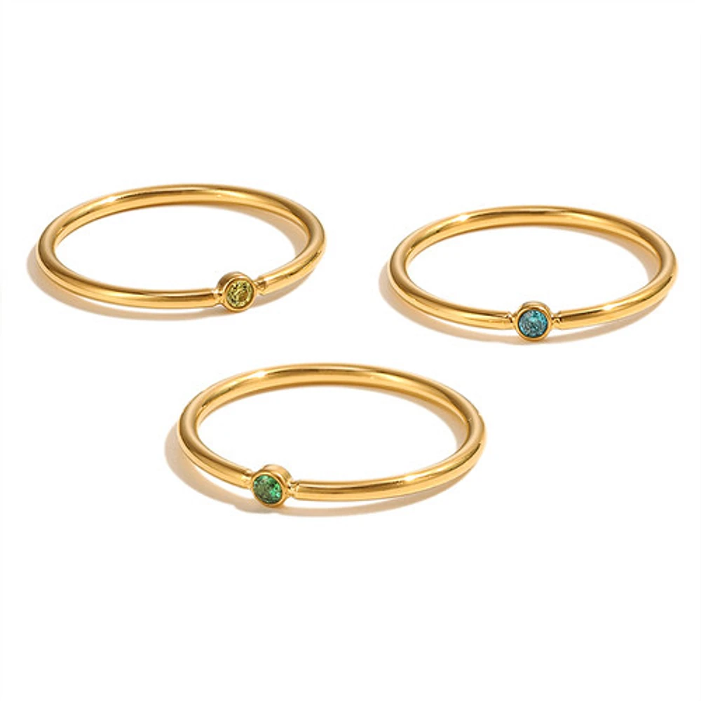 Gold Stackable Birthstone Ring