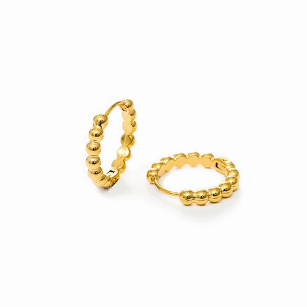 Gold Beaded Hoops