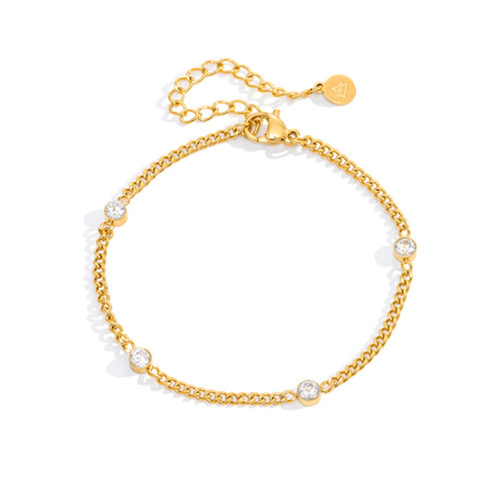 Gold Gem Chain Bracelet