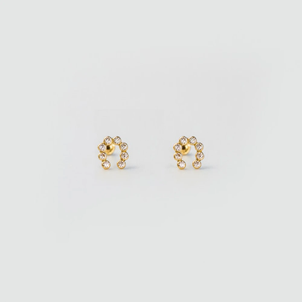 Gemmed Horseshoe Studs