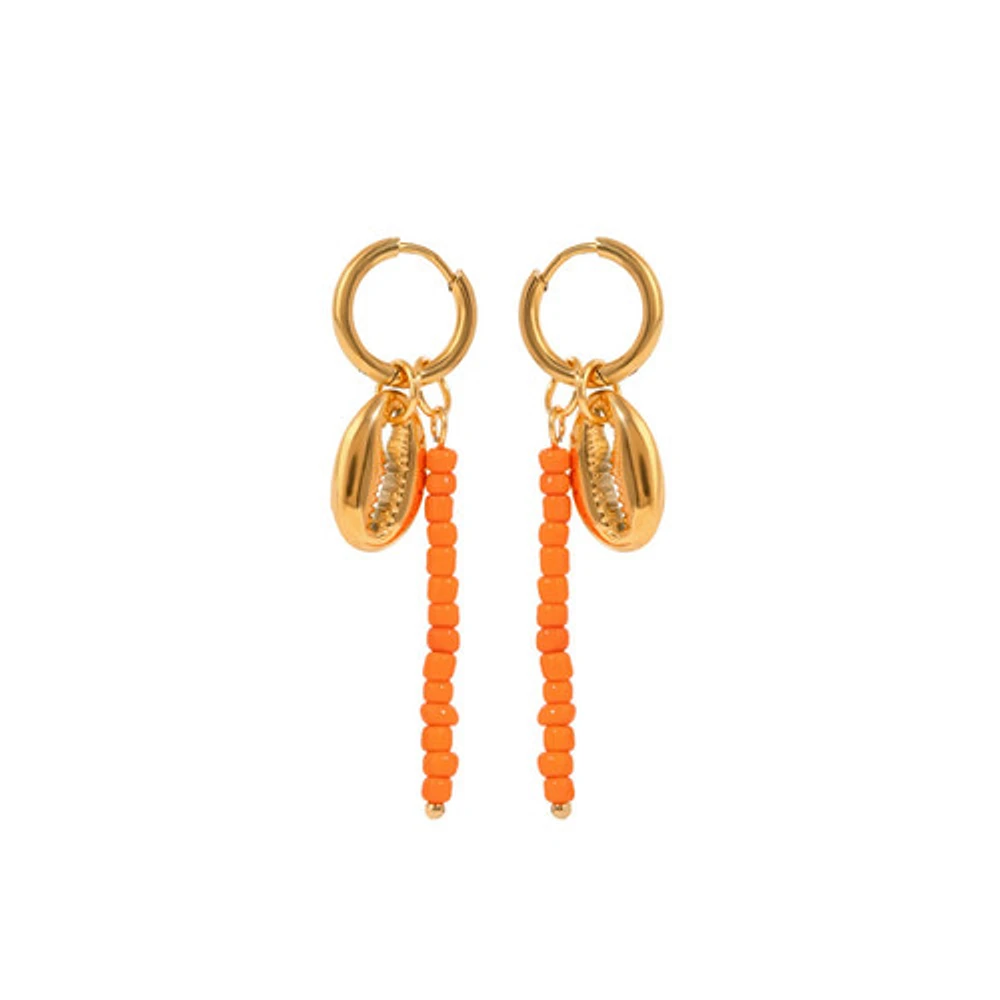 Coral Shell Hoops