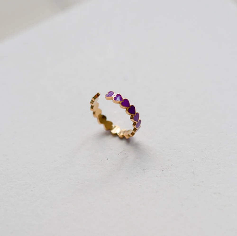 Open Ended Purple Enamel Ring