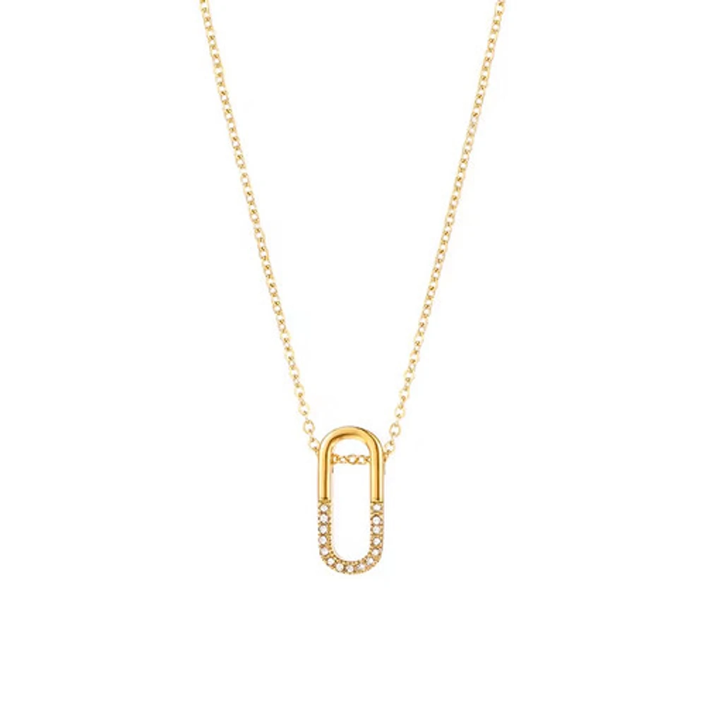 Gold Safety Pin Necklace