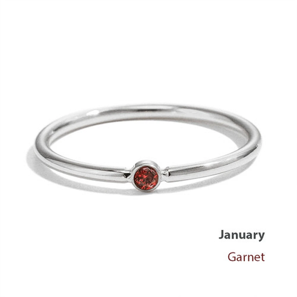 Steel Stackable Birthstone Ring