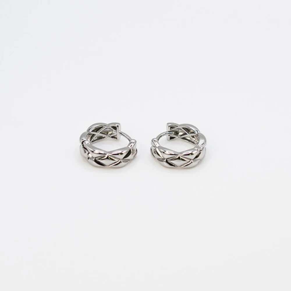 Steel Pineapple Patterned Hoops