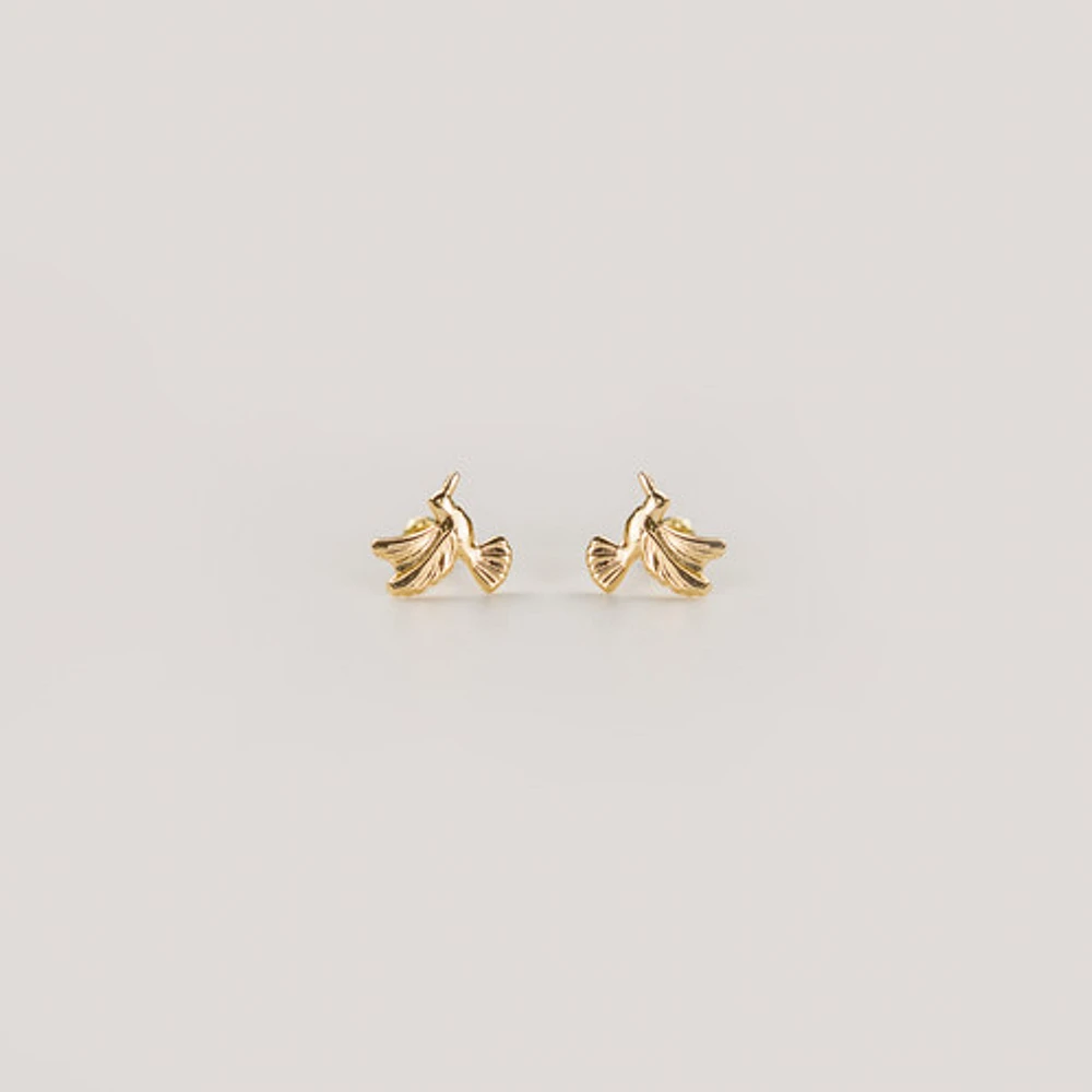 Textured Hummingbird Studs