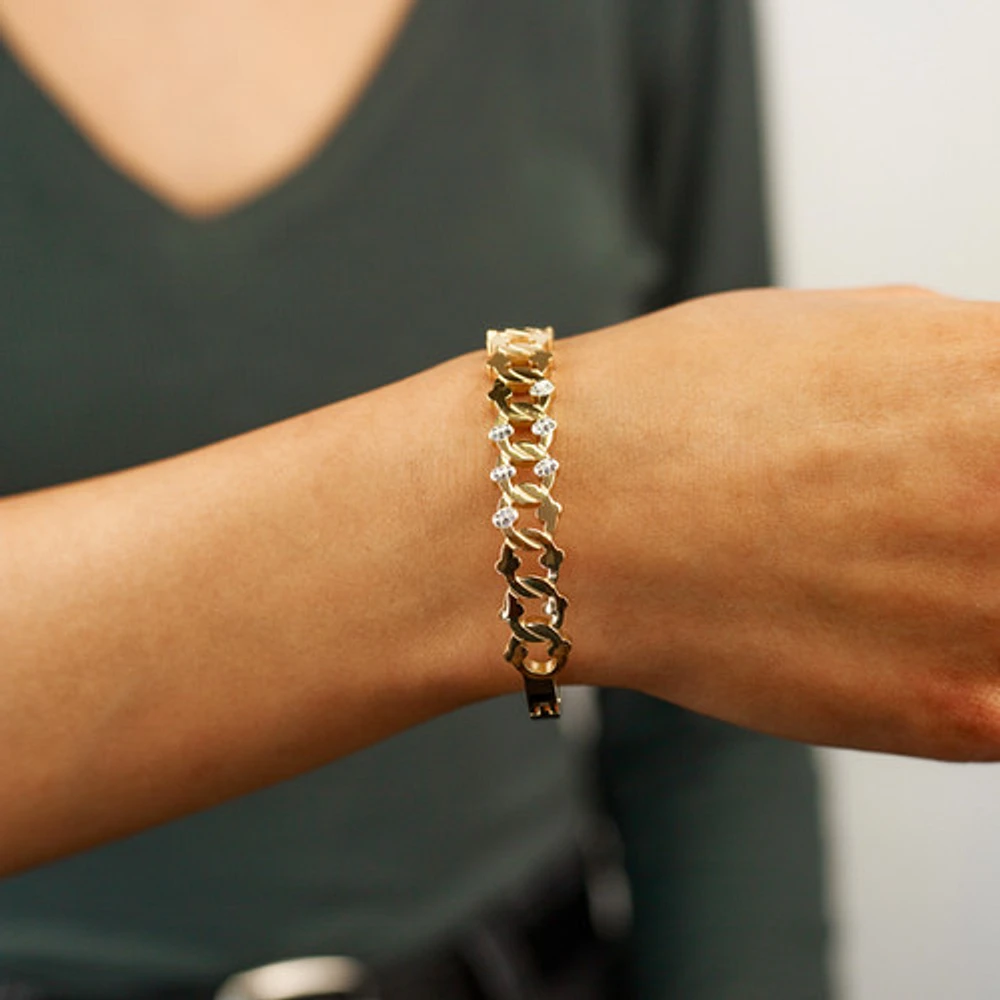 Hollow Cut Gem Bangle