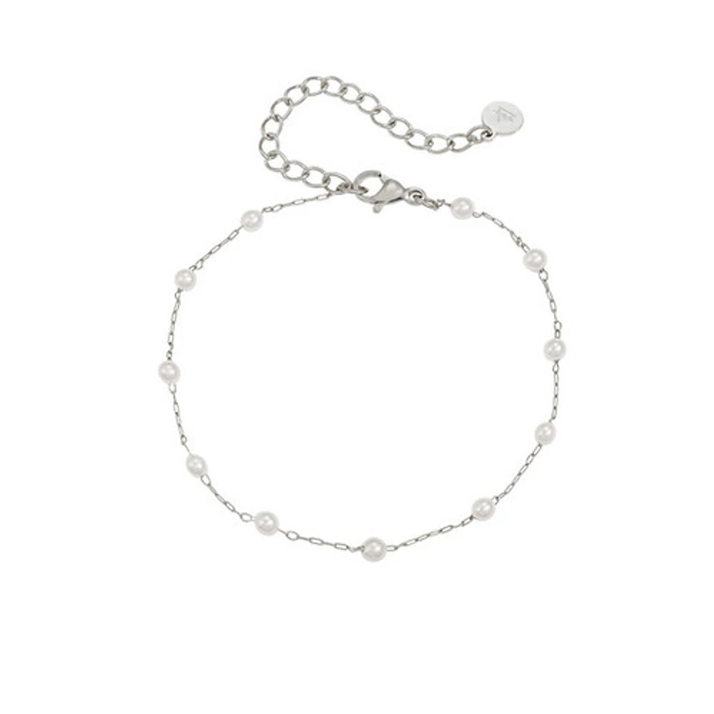 Steel Everyday Pearl Chain Bracelet