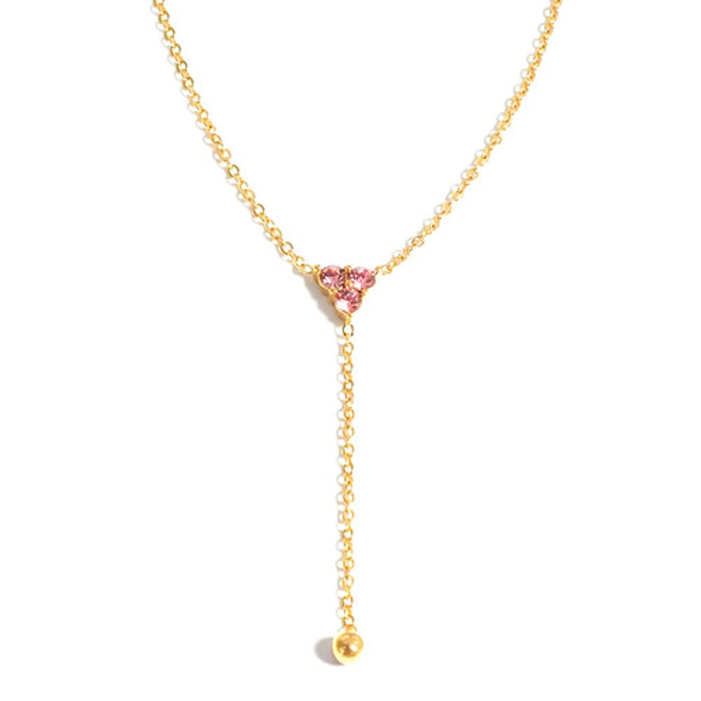 Pink Triangle Gem Necklace