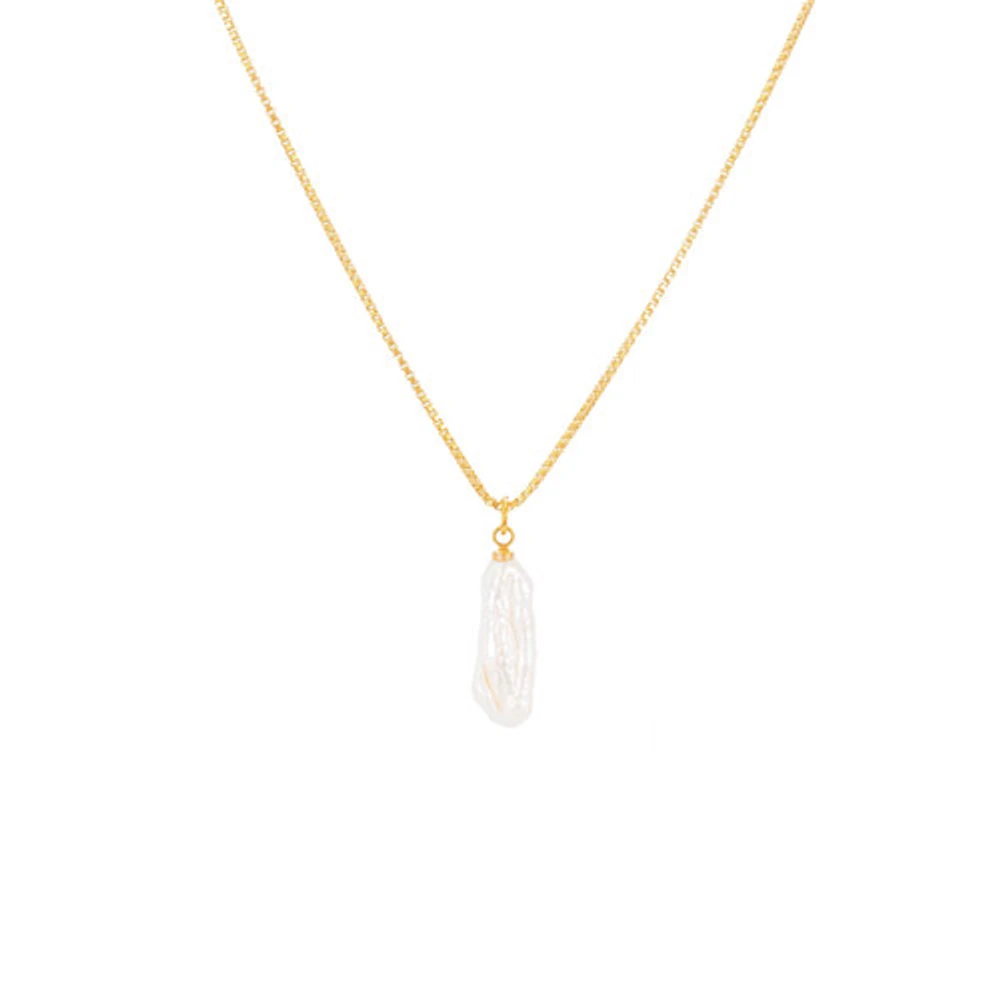 Gold Stick Baroque Pearl Necklace