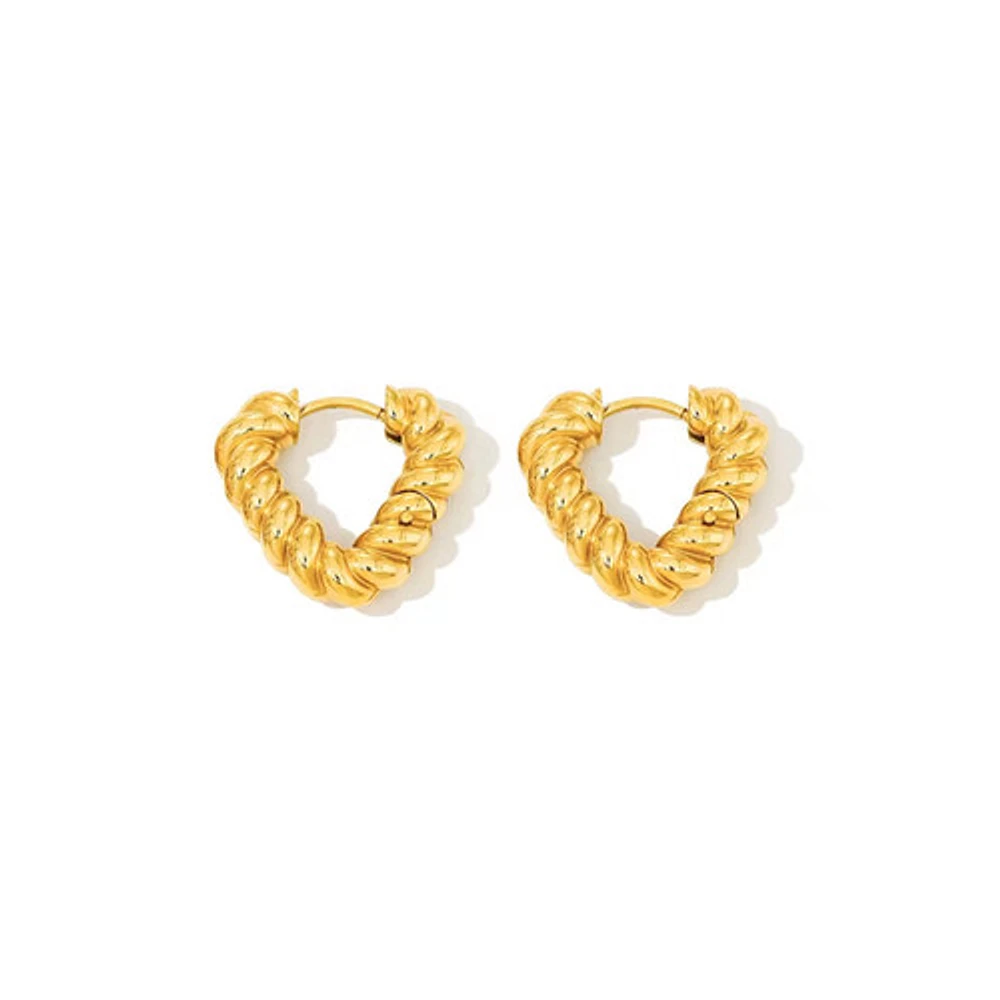 Gold Twisted Triangle Hoops