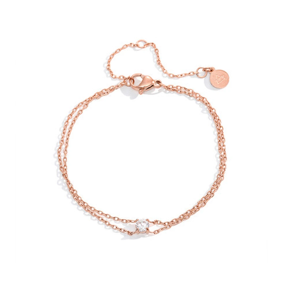 Rose Gold Dual Layer Gem Bracelet