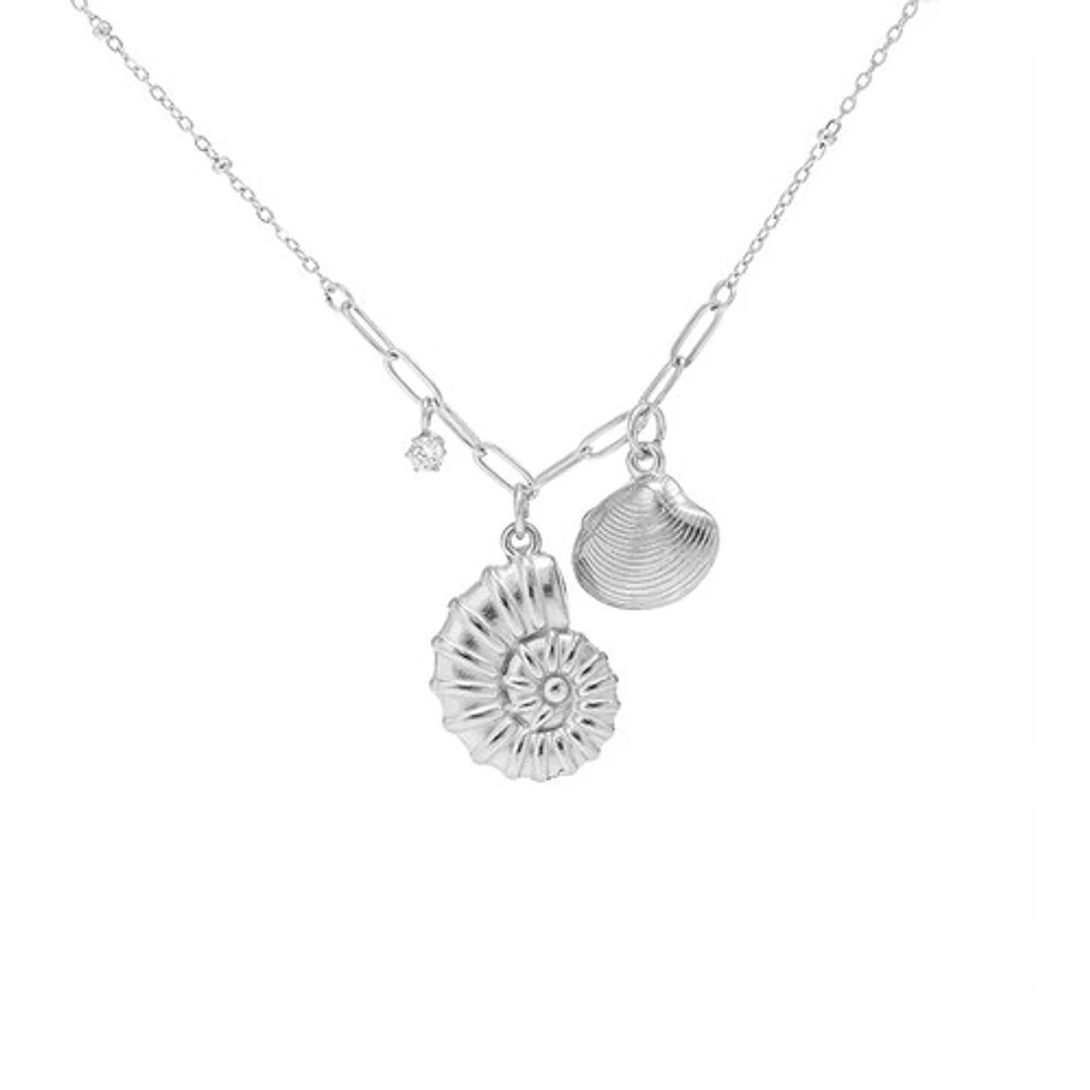 Steel Statement Shell Necklace