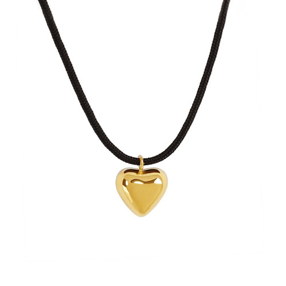 Raven Heart Rope Necklace
