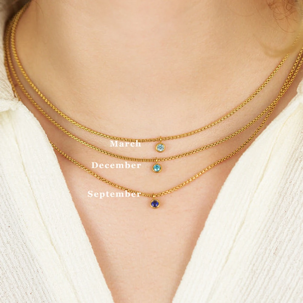 Gold Birthstone Necklace