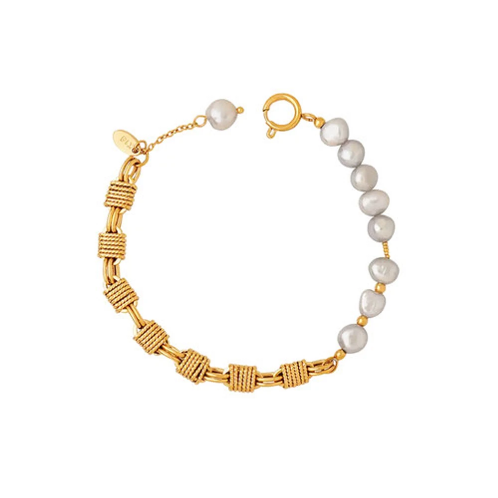 Gray Pearl Asymmetrical Bracelet