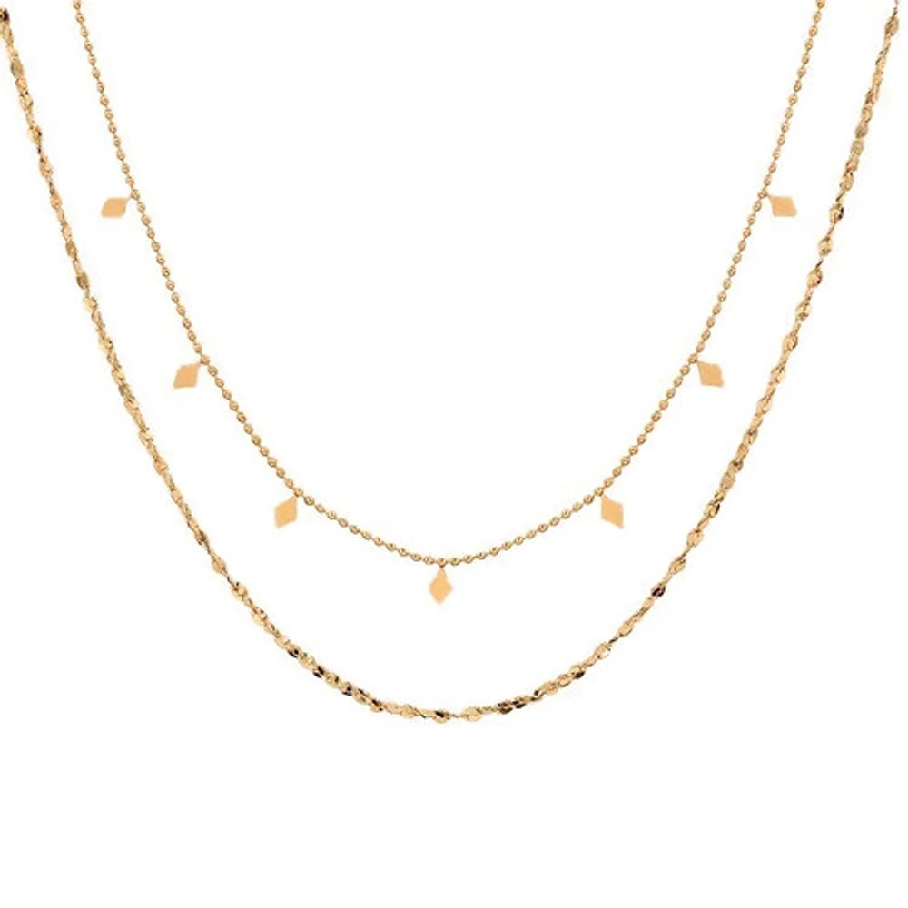 Layered Rhombus Charm Necklace