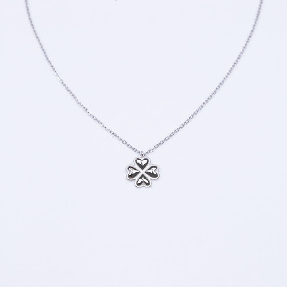 Steel Four Leaf Clover Necklace