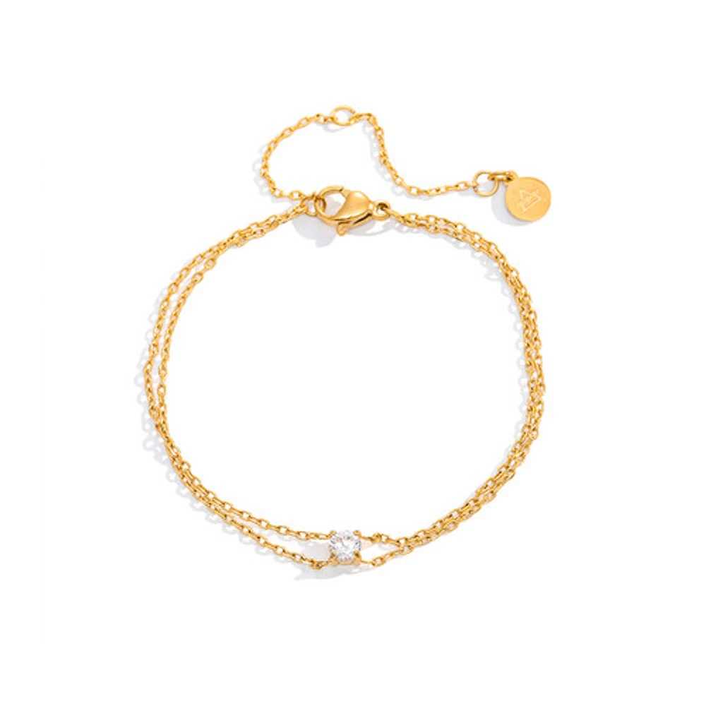 Gold Dual Layer Gem Bracelet