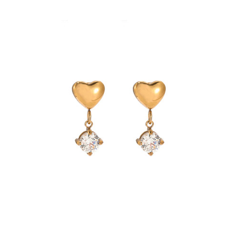 Heart Gem Studs