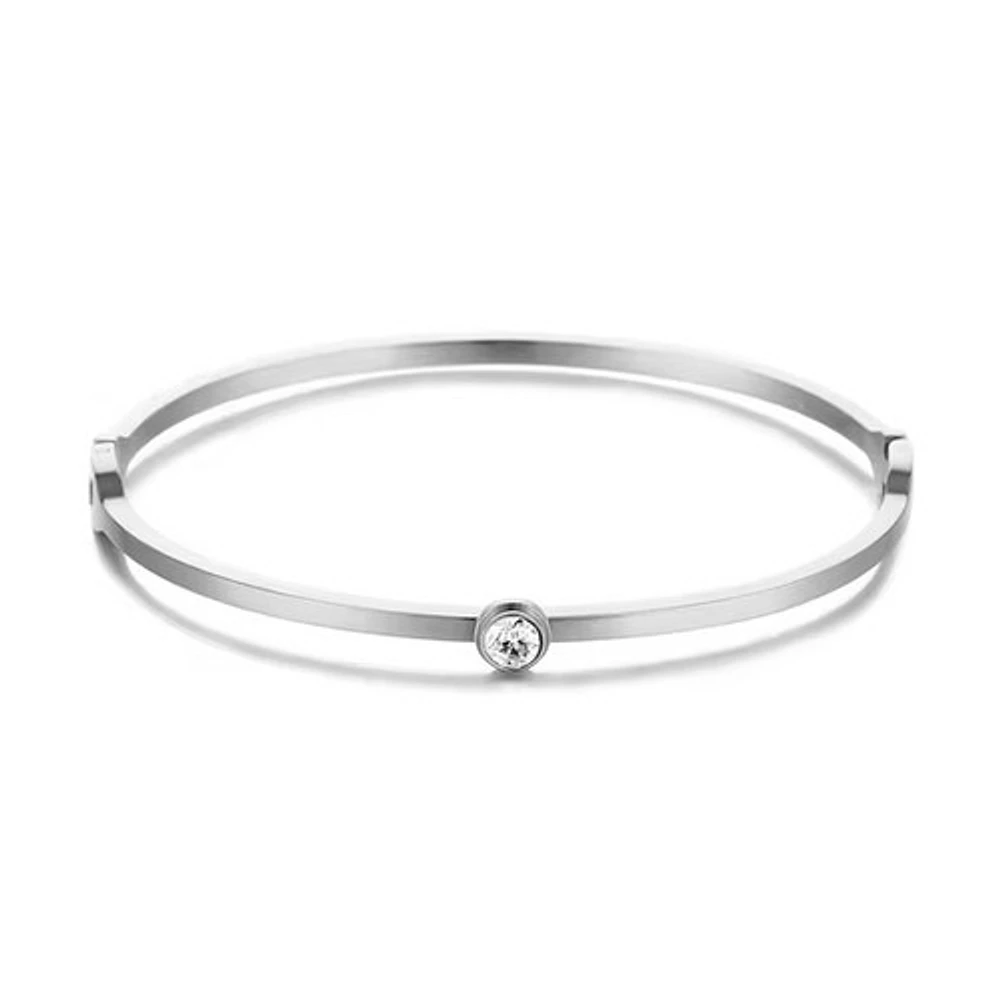 Steel Single Gem Bangle