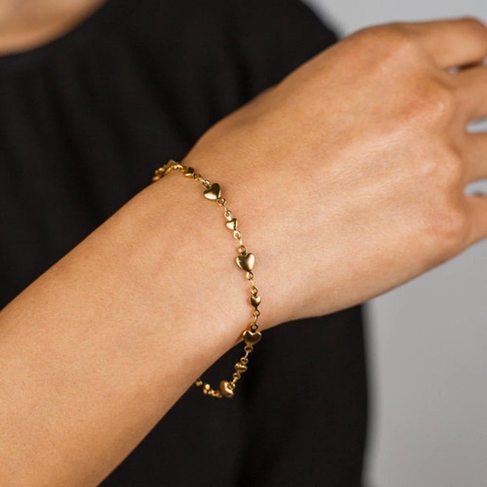 Dual Size Heart Chain Bracelet