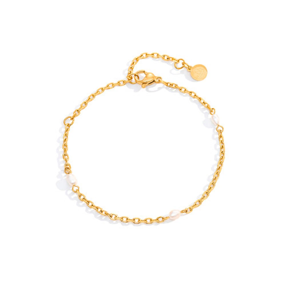 Thin Pearl Chain Bracelet