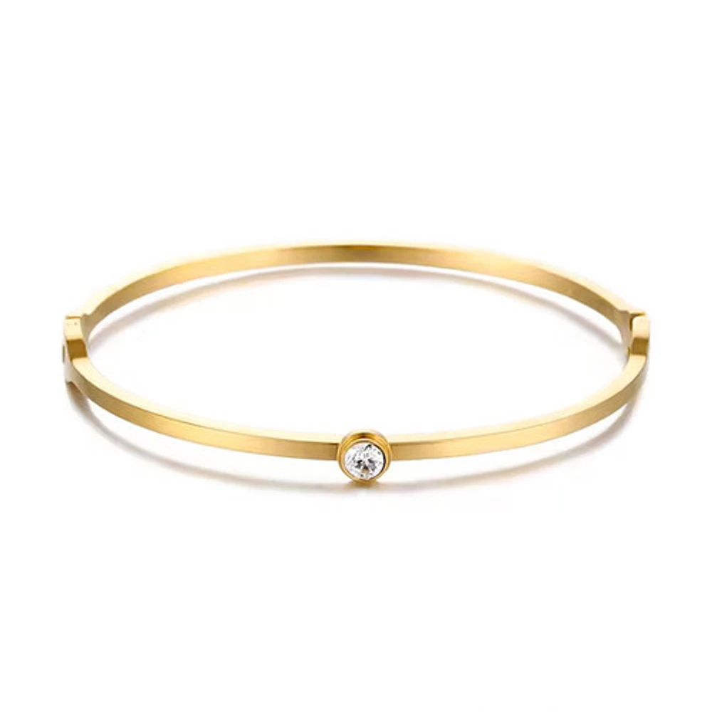 Gold Single Gem Bangle