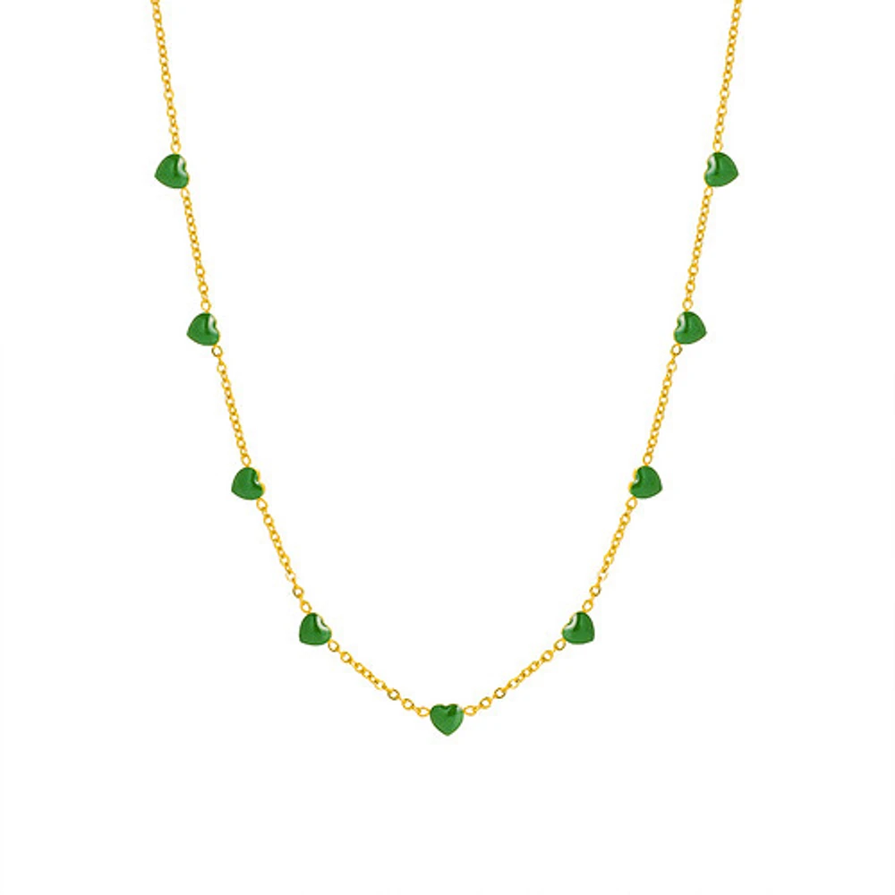Enamel Heart Chain Necklace