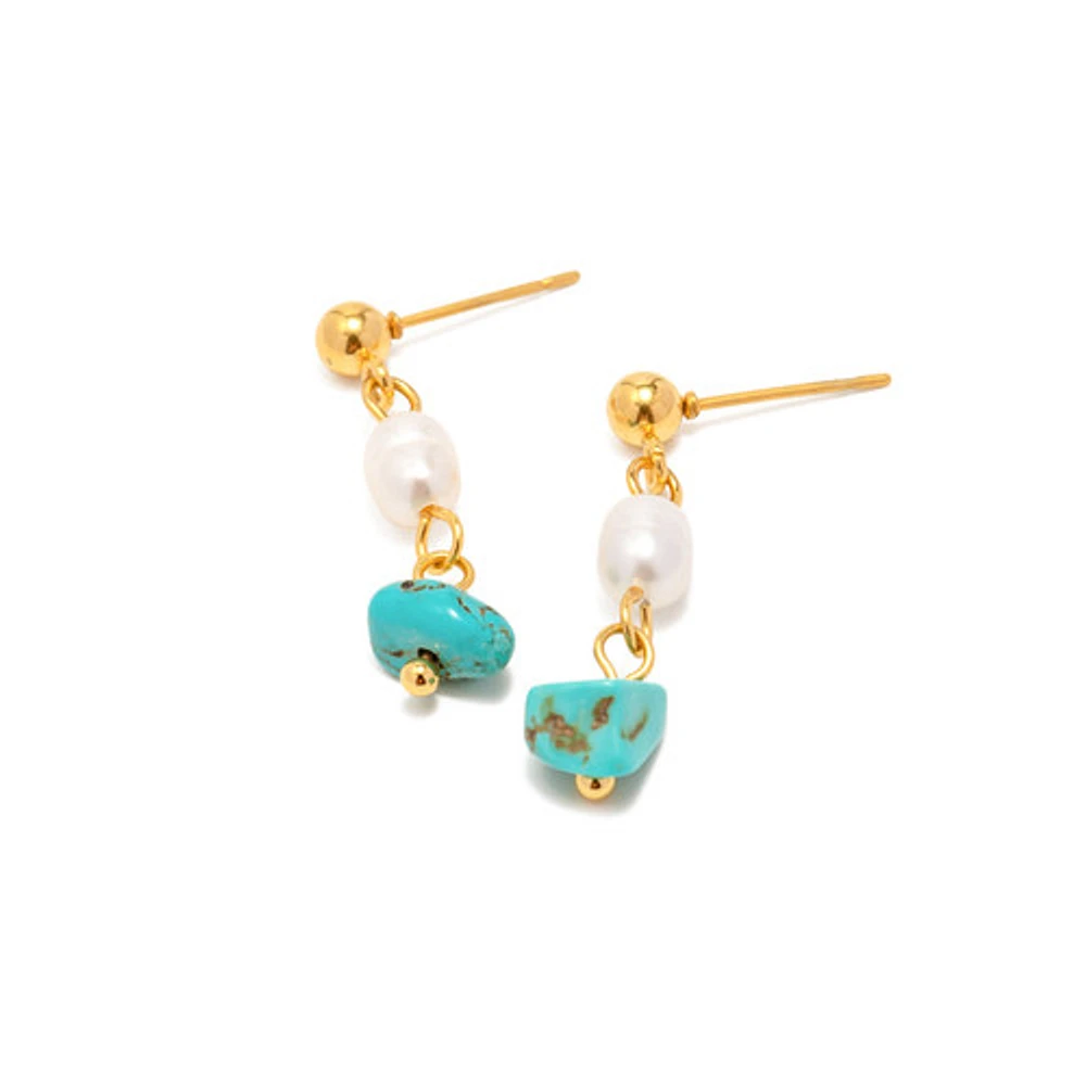 Turquoise Pearl Studs