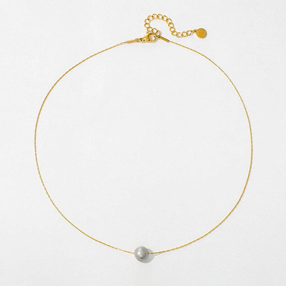 Everyday Gray Pearl Necklace