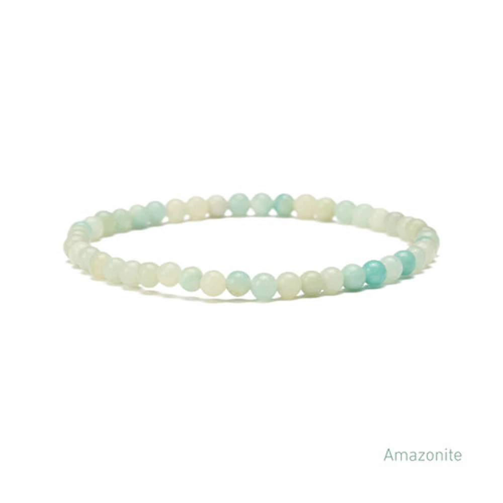 Elastic Natural Crystal Bracelet (Green & Blue Tones)