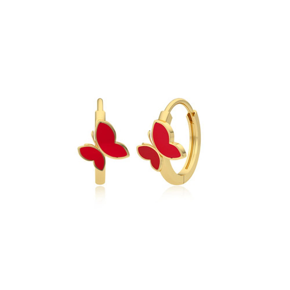 Butterfly Huggie Hoops