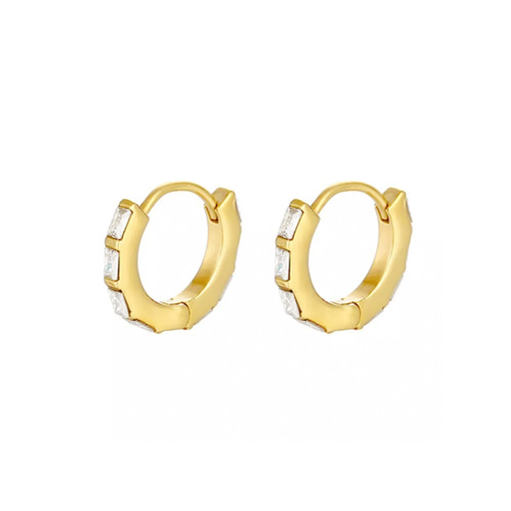 Long Crystal Mini Hoops