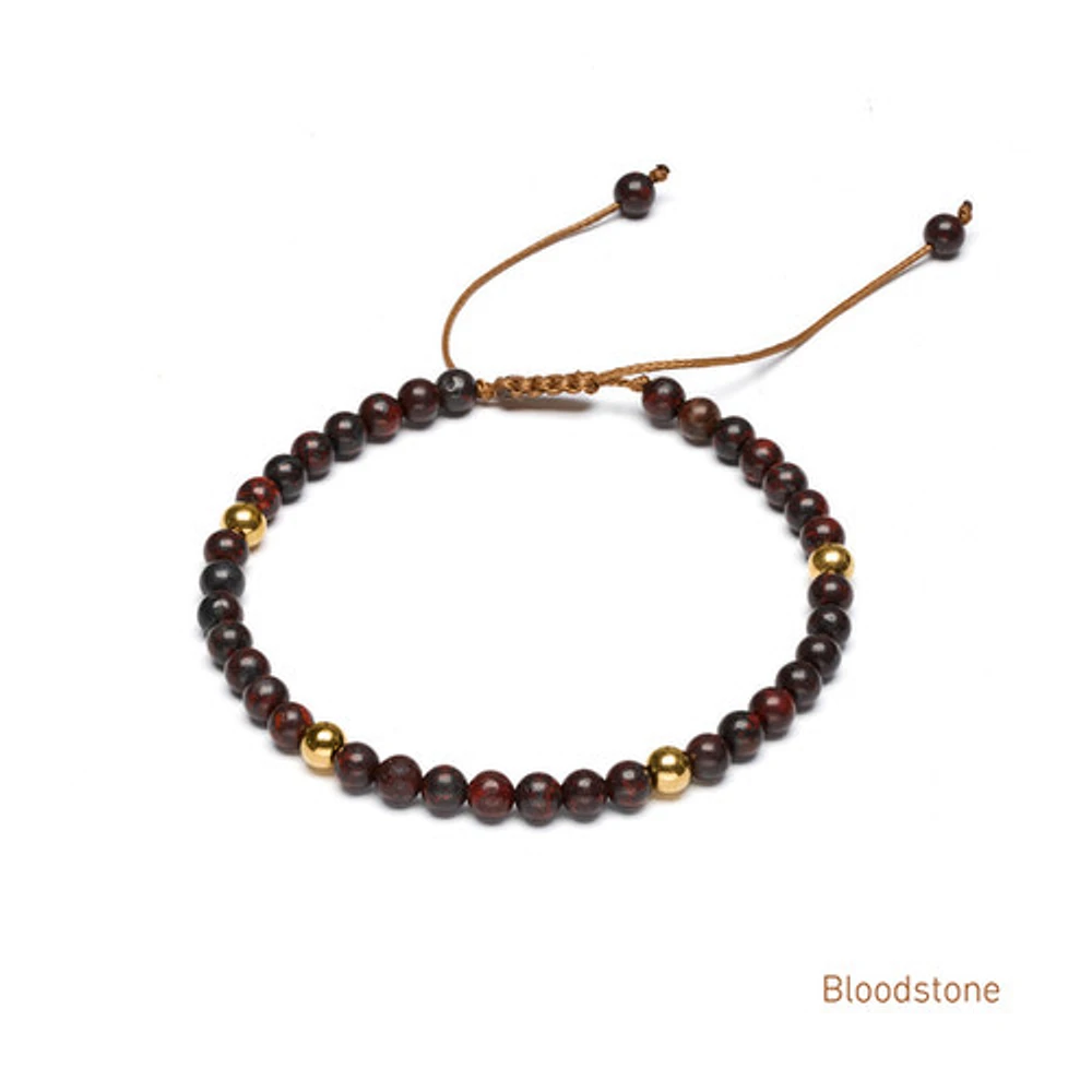 Braided Natural Crystal Bracelet (Autumn Hues)