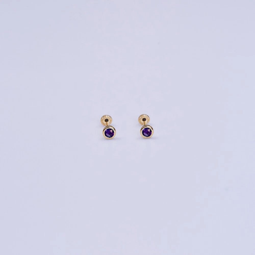 Purple Gem Studs