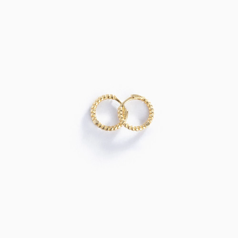 Ruched Gold Hoops