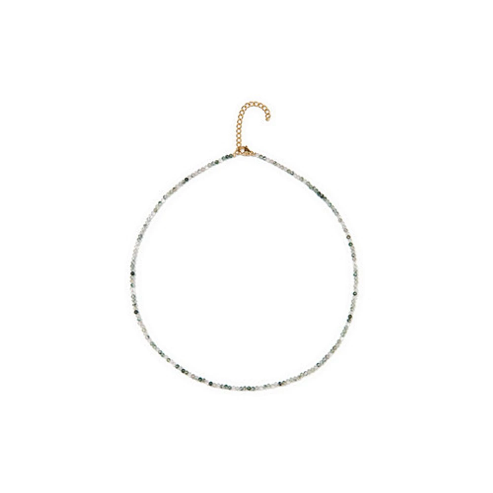 Natural Crystal Necklace (Green Tones)